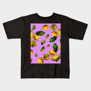 Watercolor seamless lemon pattern Kids T-Shirt